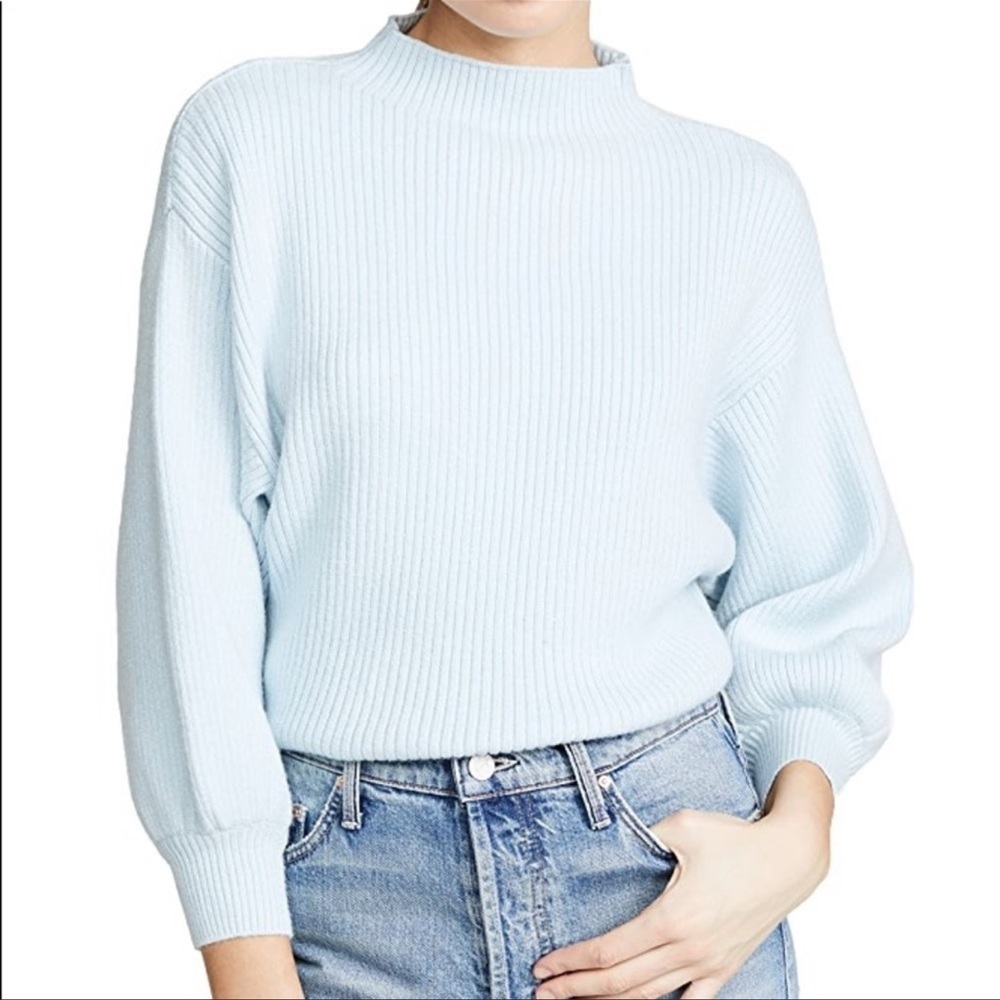 Stunning Line & Dot Funnel-Neck Ribbed Sweater - Picture 2 of 6